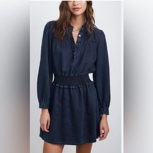 Rails Long Sleeve chambray Cinch Waist Dress